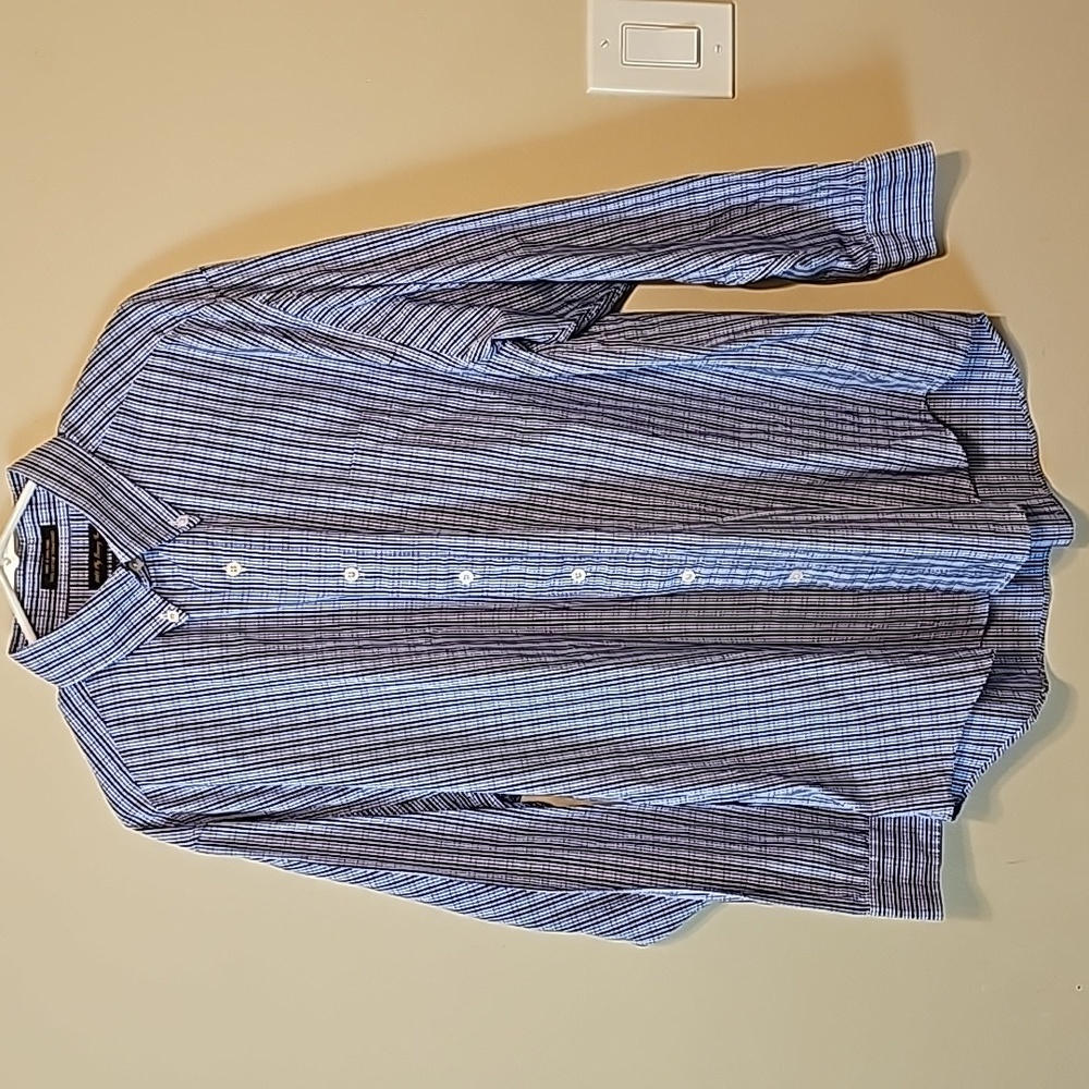 Alexander Julian Men's Long-Sleeves Button-Down 100% Cotton‎ Shirt Size L